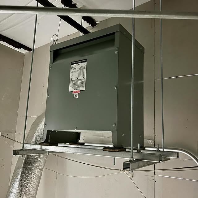 30 KVA suspended transformer installed for an E.S.H. Electric project.